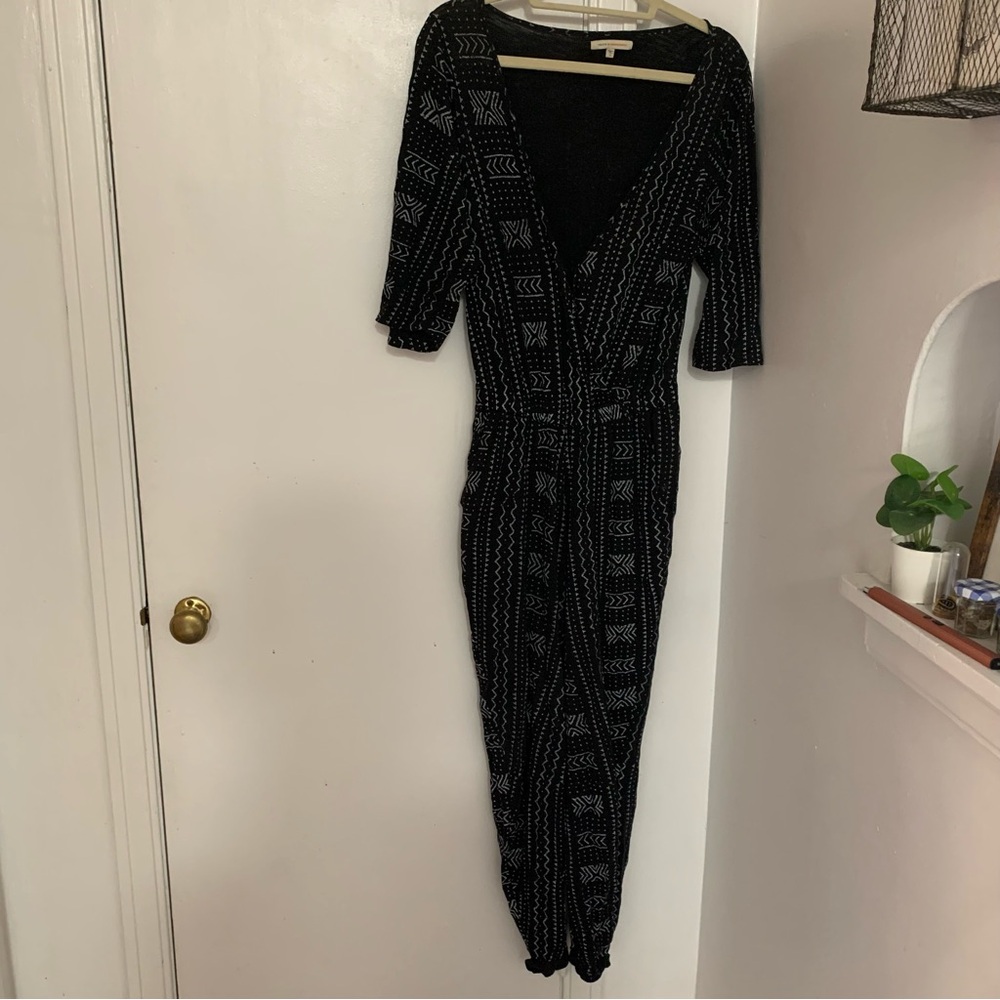 Known Supply Patterned Jumpsuit - Black